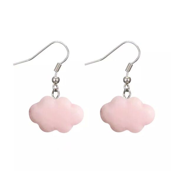 🆕Pink Cloud Charm Dangle Earrings - Picture 1 of 6